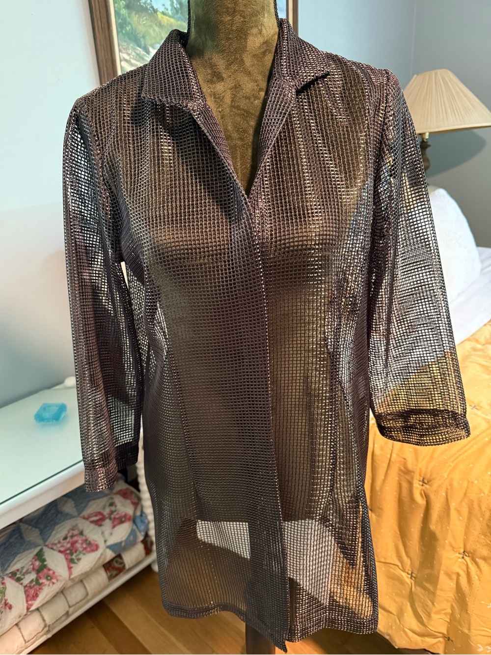 Connie Roberson Sheer Shimmery Mesh Jacket